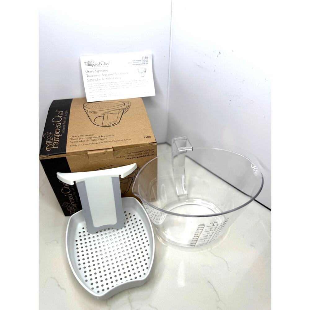 3-Piece Pampered Chef Gravy Separator #1188 Instructions and Recipes